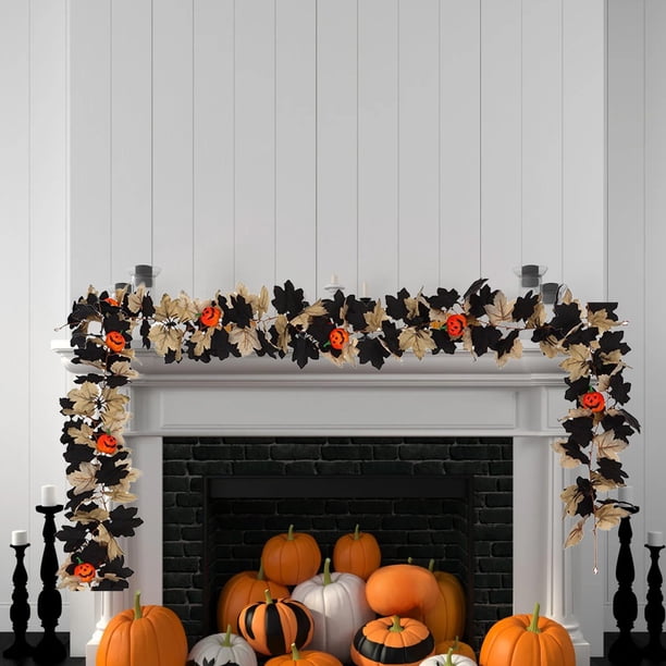 Decoraciones de Halloween, adornos de Halloween, regalos de Halloween, decoración de Halloween, hojas de arce, hogar, otoño, hojas de arce, enredaderas, simulación de hojas de arce, plástico, enredade