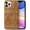 thumbnail image 1 of Case Yard Wooden Case Outside Soft TPU Silicone Slim Fit Shockproof Wood Protective Phone Cover for Girls Boys Men and Women Supports Wireless Charging Carpet Pattern Design case for iPhone-11-Pro-Max, 1 of 7