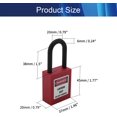 thumbnail image 2 of Wekity 1PCS Lockout Tagout Locks Safety Padlock Loto Locks Keyed Alike PA Lock Out Tag Out Steel Shackle Small Luggage Padlocks Red-0621, 2 of 5
