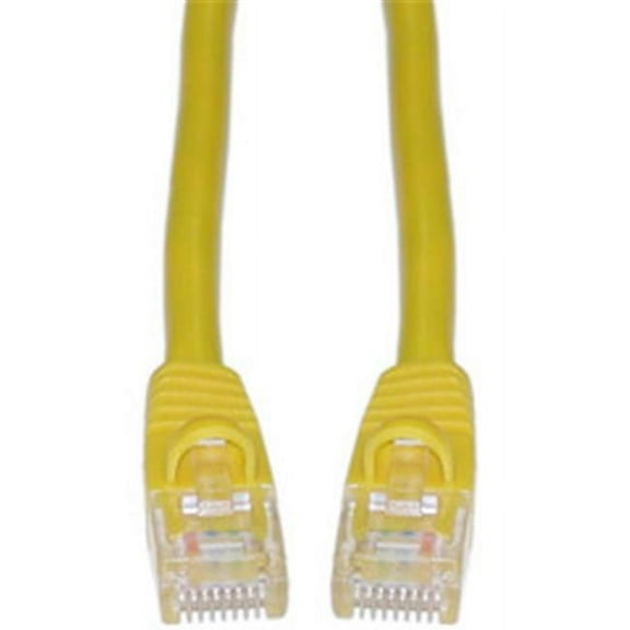 Cat5e Yellow Ethernet Patch Cable  Snagless Molded Boot  14 foot