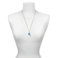 thumbnail image 3 of Delight Jewelry Hot Blue Enamel Lock with Clear Crystals Silvertone Hope Anchors the Soul Bar Charm Necklace, 23", 3 of 4