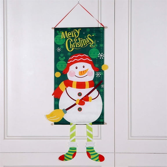 Holloyiver Christmas Decorations Merry Christmas Hanging Banner to Decorate Doors Windows or Walls Outdoor Indoor Xmas Decor for Homes, Stores and Schools Christmas Banners (Snowman)