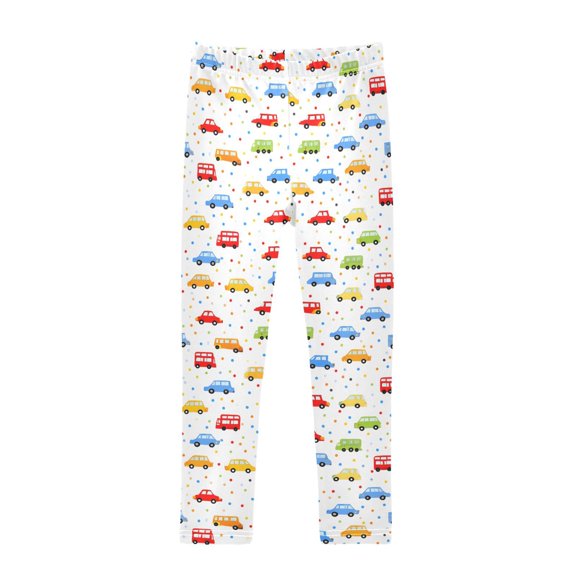 joogoo Girls' Leggings Cartoon Cars Vehicle Yoga Pants 6T