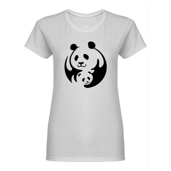 Mother Panda With Her Cub Shaped T-Shirt Women -Image by Shutterstock, Female Small