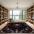 thumbnail image 2 of ODIKA 9'x12' Washable Area Rug Low Pile, Flatwoven, Gothic Skull Movie Motif Spooky Vintage Border Halloween Ghost Horror Refined for Great Room, Indoor Concept, Large Living, 2 of 7