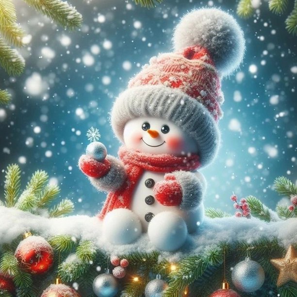 5D DIY Taladro Navidad Muñeco Nieve Arte Artesanía 40x40cm