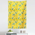 thumbnail image 1 of Yellow and Blue Tapestry, Butterflies with Tropical Flower Silhouette on Yellow Background, Fabric Wall Hanging Decor for Bedroom Living Room Dorm, 5 Sizes, Blue Yellow and White, by Ambesonne, 1 of 1