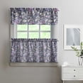 thumbnail image 2 of Pioneer Kitchen Curtains and Valance Set 24 Inch Tier Purple Rose Gray Image Curtains Small Drapes for Cafe Living Room Bathroom Farmhouse 3 Pieces Set Rod Pocket, 2 of 6