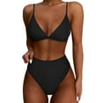 thumbnail image 2 of YHAJDS Women's Bikini Top Solid Color Criss Strappy Swimsuit Top With Soft Cups, 2 of 5