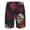 thumbnail image 6 of Disketp Men'S Swim Trunks Hawaiian Breathable Surf Beach Swimsuits Mesh Lining Beach Shorts With Pockets-Roses Skulls, 6 of 9