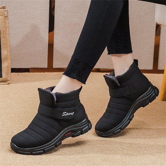 Pisexur Black Friday Deals 2022! EGNMCR Womens Warm Fur Lined Winter Snow Boots Waterproof Ankle Boots Outdoor Booties Comfortable Shoes for Women