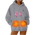 thumbnail image 4 of Bcresic,Unisex Heated Hoodies Soft Fleece Electric Heating Hoodie for Men Women Lightweight Kangaroo Pocket Winter Sweatshirt 5 Zones Heating Fleece Hooded(Gray,XL), 4 of 6