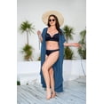 thumbnail image 4 of Zeagoo Women Plus Size Long Cover up Stripe Bikini Coverups Kimono Tie Front Bathing Suit Swimsuit Beachwear, 4 of 6