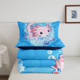 thumbnail image 5 of Manfei Axolotl Amphibian Print King Size Comforter Sets,3D Printed Animal Comforters King Size,Navy Blue Reversible,3-Piece,1 Comforter and 2 Pillowcases, 5 of 7