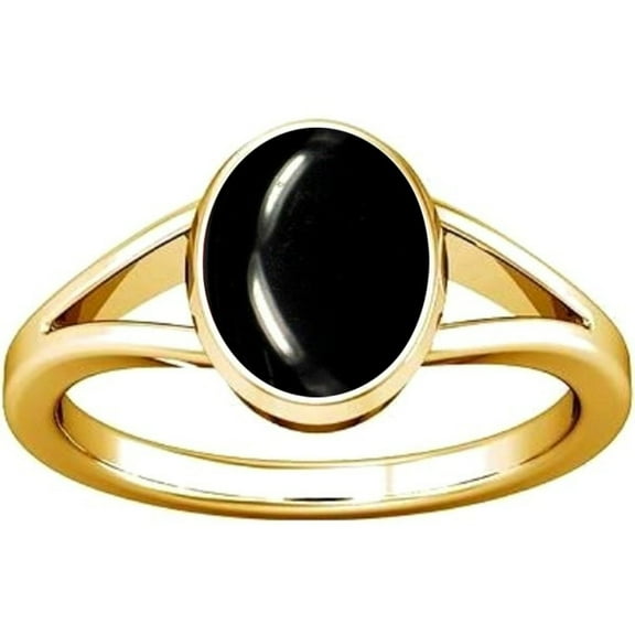 Divya Shakti 10.25-10.50 Carat Black agate Kala hakik Gemstone Panchdhatu Ring For Men & Women