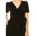 thumbnail image 5 of MOA COLLECTION Women's Stylish Solid Faux Wrap Dress with Deep V-Neck, 5 of 5