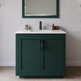 thumbnail image 2 of Wyndham Collection Miranda 36" Marble&Wood Single Bathroom Vanity in Green/Black, 2 of 6