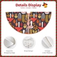 thumbnail image 3 of Xecao Mushrooms And Leaves Pattern Christmas Tree Skirt Round Xmas Tree Mat Base Cover for Holiday Home Decorations-30", 3 of 6