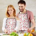 thumbnail image 4 of Multicolor Christmas Pattern Apron-Garden Aprons for Women with Pockets-Cotton Linen Waterproof Kitchen Cooking Gardening Aprons Adjustable for Kitchen,Cooking,BBQ and Salon 33"x27", 4 of 7