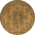 thumbnail image 1 of Ahgly Company Indoor Round Abstract Brown Modern Area Rugs, 4' Round, 1 of 4