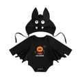 thumbnail image 3 of Infant Boys 2 Piece Outfits Fall Outfits Batwing Sleeve Bodysuit with Hat Sets Size 9-12 Months ,Black, 3 of 3