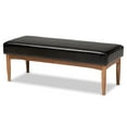 thumbnail image 2 of Baxton Studio Arvid Mid-Century Modern Dark Brown Faux Leather Upholstered Wood Dining Bench, 2 of 8