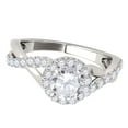 thumbnail image 3 of Mauli Jewels Engagement Rings for Women 0.50 Carat Halo Round Engagement Diamond Ring 4 Prong-Setting 14k Solid White Gold, 3 of 6