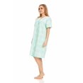 thumbnail image 2 of Dream8teen Women's Snaps Front Closure House Dress Short Sleeve Woven Housecoat Duster Lounger Robe 2018 Green Plaid Medium, 2 of 5