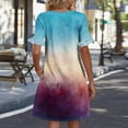 thumbnail image 5 of Women's Tie Dye Dress Ruffle Short Sleeve Flowy Fashionable V Neck A Line Dresses, 5 of 5