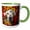 Green/White, variant on 3drose, Dalmatian with Floral Background, 15oz Mug