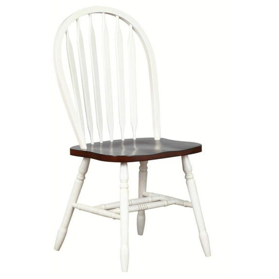 Andrews 3Pc 48" Rectangle Drop Leaf Dining Set Antique White/Chestnut Brown Wood