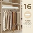 thumbnail image 2 of Unique Bargains 2Pcs Wood Tank Top Hangers For Closet Organizer White 16 Hooks, 2 of 5