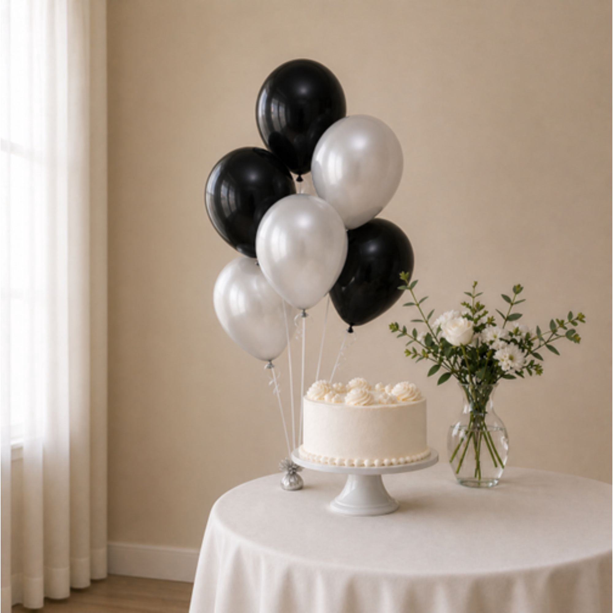12" Silver Latex Balloons, 15 Pieces, by Way To Celebrate