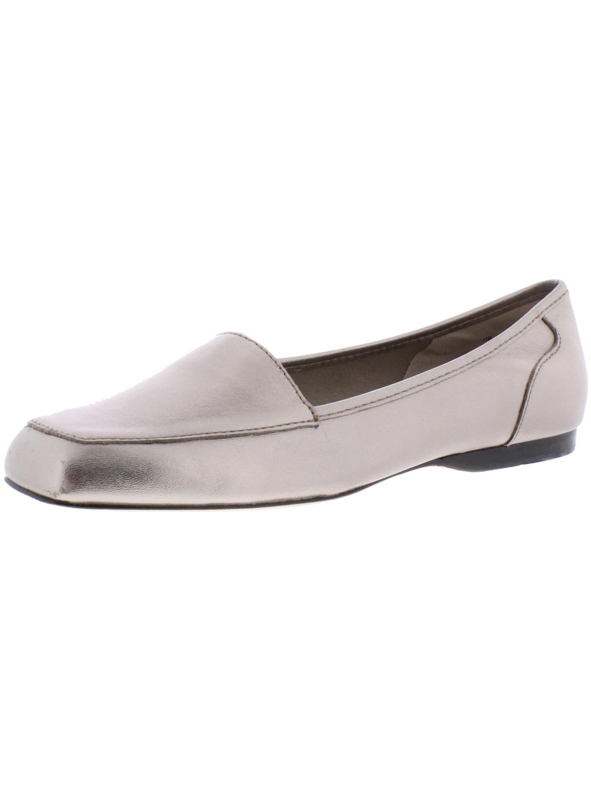 Array Womens Freedom Leather Slip On Loafers Silver 8.5 Super Slim (SS ...