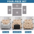 thumbnail image 5 of Yuyamidu Retro Reclining Chair Covers 4 Pieces Rose Recliner Sofa Slipcovers with Pocket Non Slip Lazy Boy Chair Cover for Pet Replacement Furniture Protector for Living Room, 5 of 8