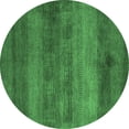 thumbnail image 1 of Ahgly Company Indoor Round Abstract Emerald Green Modern Area Rugs, 7' Round, 1 of 4