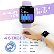 TOOBUR Smart Watch for Women, 1.83 Fitness Tracker Watch with Step Tracker/Pedometer/Sleep, IP68 Waterproof Smartwatch Calls Compatible iOS Android Lilac