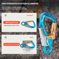thumbnail image 4 of Climbing Carabiner, 35KN D Shape Locking Clip with 7075 Aluminum for Rock Climbing, Rappelling and Rescue Operations, 4 of 7