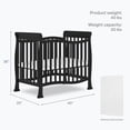 thumbnail image 3 of Dream On Me Piper 4-in-1 Convertible Mini Crib, Black, 3 of 9