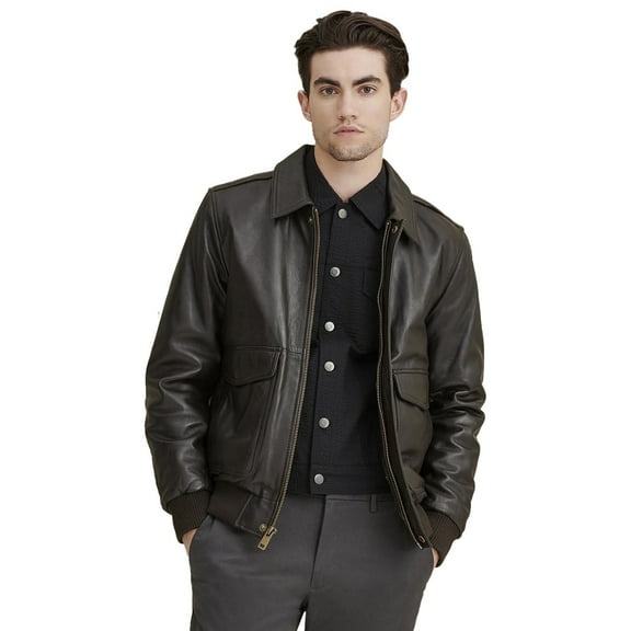Vikram Bomber With Shearling Collar Leather Jacket