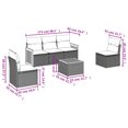 thumbnail image 2 of vidaXL 6 Piece Garden Sofa Set with Cushions Beige Poly Rattan, 2 of 5