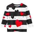thumbnail image 3 of BaoFuBaoMei Boys Girls Graphic Tees and Tops Valentines Heart Long Sleeve Pullover Shirt Slim Crew Neck Fall Outfits for School Party Classroom Celebration, 3 of 4