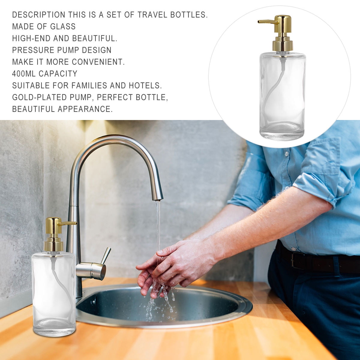 FESTFENDS leakproof travel bottles Travel Bottles Glass Lotion Storage Adults Travel 2Pcs