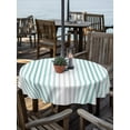 thumbnail image 2 of Outdoor Tablecloths with Umbrella Hole & Zipper, Ombre Teal Grey Striped Round Tablecloth 54 Inch, Farmhouse Modern Stripes Waterproof Table Cloth, Patio/Pool/Picnic Table Covers, 2 of 8