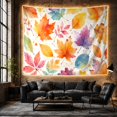 thumbnail image 6 of Assorted Leaves Scattered with Clean Harvest Toned Main, Mystical Fantasy for Space Lovers, Aesthetic Wall Decor, Mother'S Day Gift, Tapestry Wall Hanging for Dorm and Living Room, 6 of 7