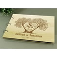 thumbnail image 3 of Personalized Wood Engraved Bride And Groom Tree Guest Book Rustic Wedding Photo Album Scrapbook, 3 of 6