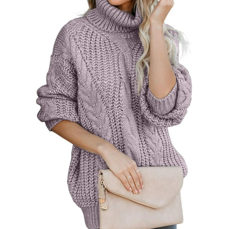 Lavender cowl top neck sweater
