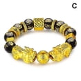 thumbnail image 3 of Pulsera de cuentas de jade de obsidiana negra Feng Shui que atrae riqueza y buena suerte Brazalete Pixiu, 3 of 3