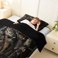 thumbnail image 4 of Feelyou American Flag Pike Fish Twin Comforter Sets for Men Women Kids, Forest Wildlife Bedding Set, Black Brown, Black Reversible, 2-Piece, 4 of 6