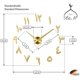 thumbnail image 2 of Reloj de pared silencioso árabe 3D DIY - Regalo de decoración del hogar - Sala de estar Oficina en casa - 2 años de garantía (Oro) JFHHH pequeña, 2 of 4